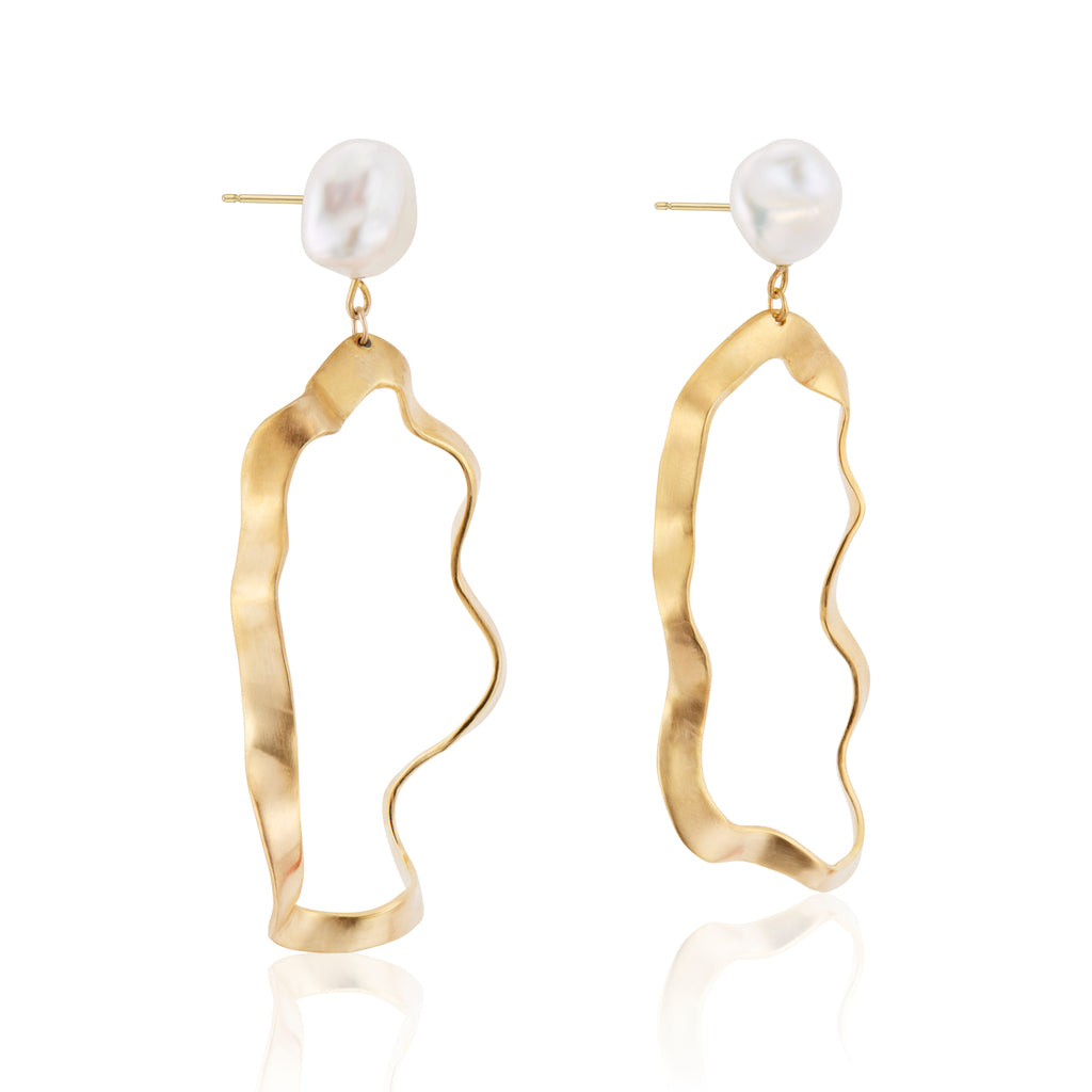 Wavy Baby Baroque Pearl Earrings