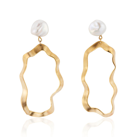 Wavy Baby Baroque Pearl Earrings